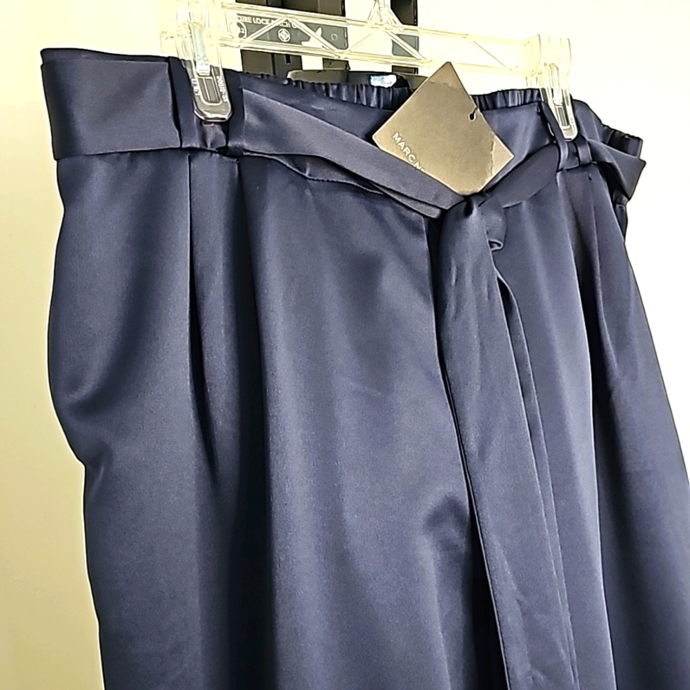 💲⬇️ 🩷 Marc New York by Andrew Marc | Navy Satin Pants Size XL (12/14)